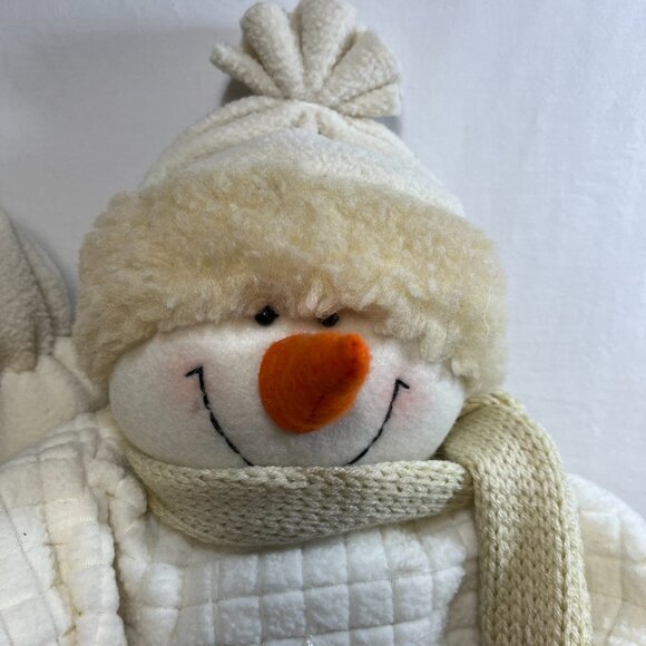 MR & MRS SNOWMAN WEIGHTED SHELF SITTING PLUSH CHRISTMAS HOLIDAY 29" TALL UNIQUE - Picture 6 of 10